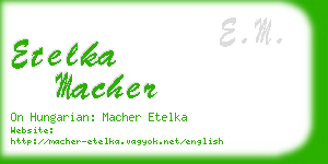 etelka macher business card